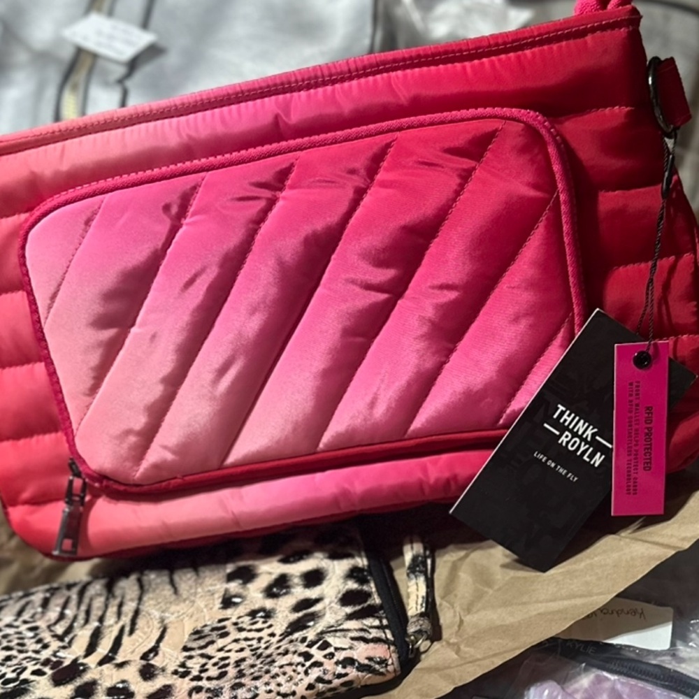 THINK ROYLN Vibrant Pink Quilted Crossbody Bag